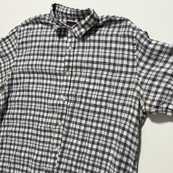 UNTUCKit Linen Shirt Short Sleeve Button Casual Summer Gray Blue Men's size 3XL - Picture 1 of 6